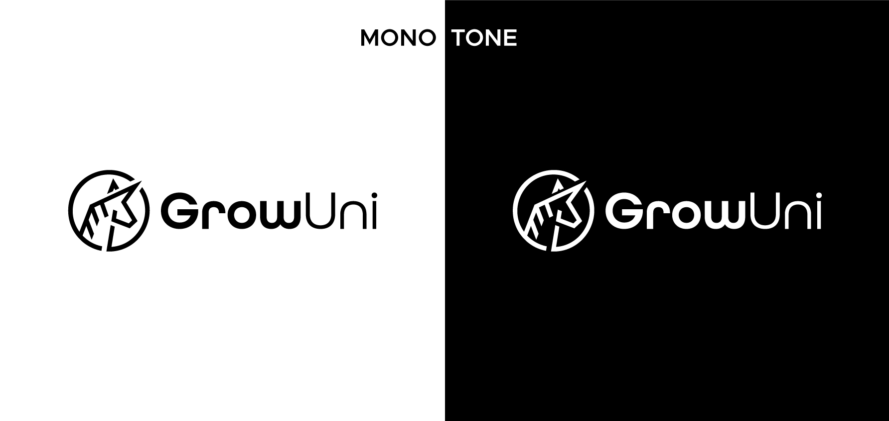 GrowUni, logo, monotone