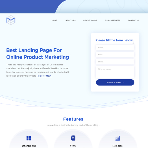 Short form, good landing page design