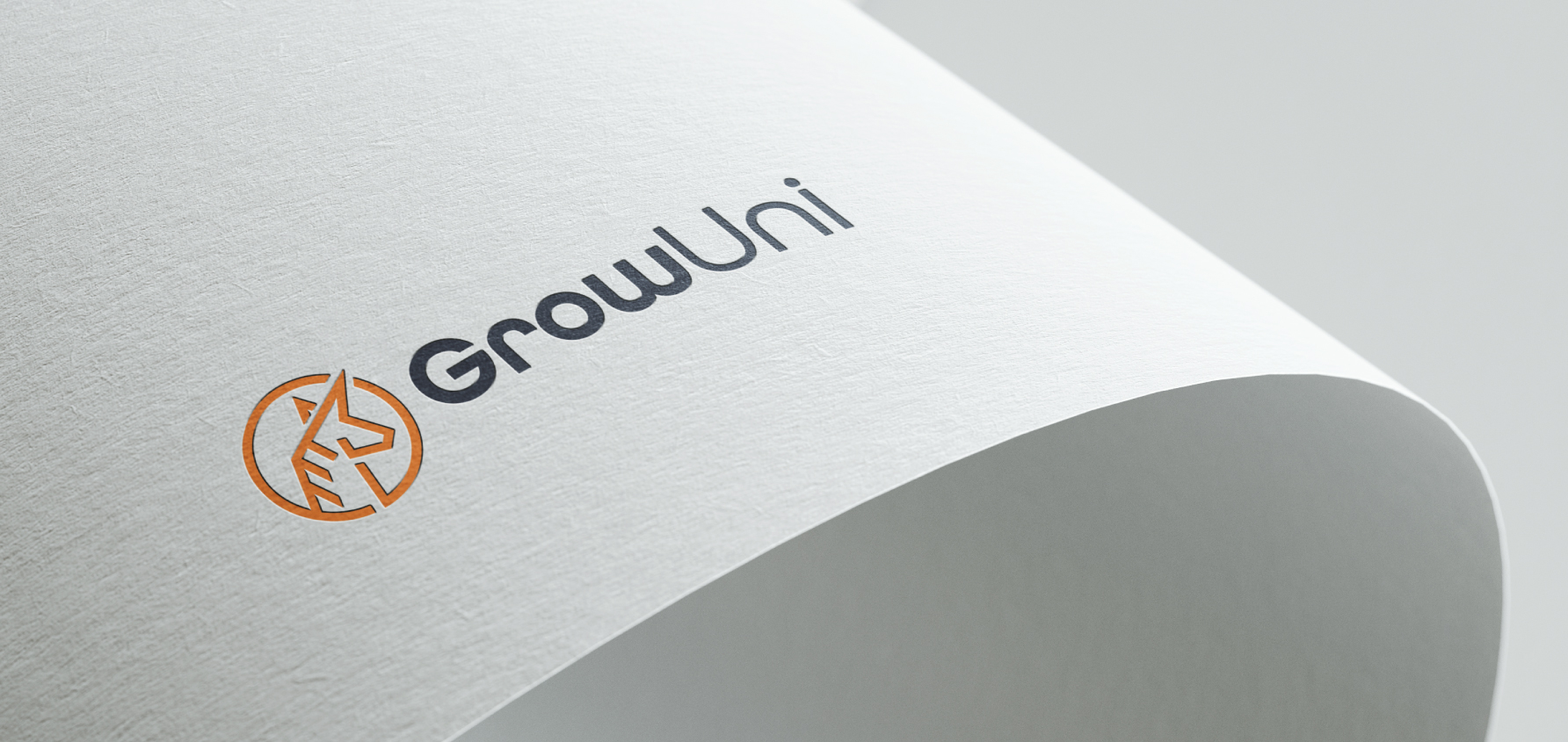 GrowUni, logo, September 2022, mockups