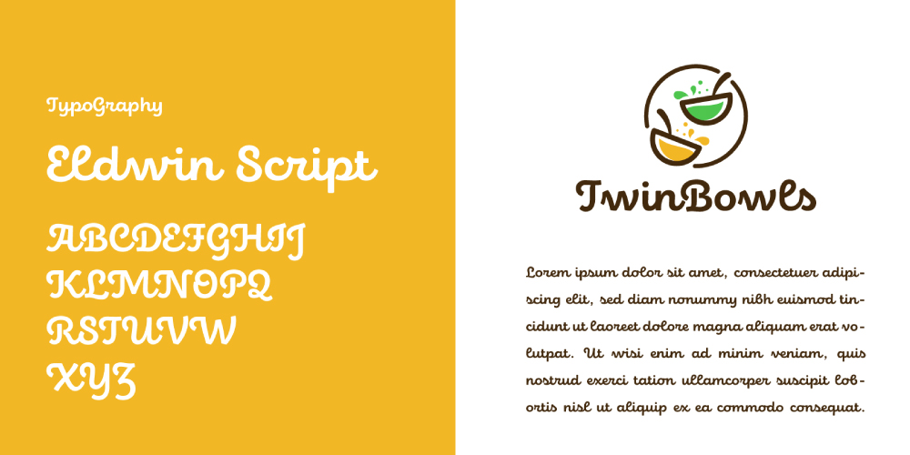 Twin Bowls, logo, font