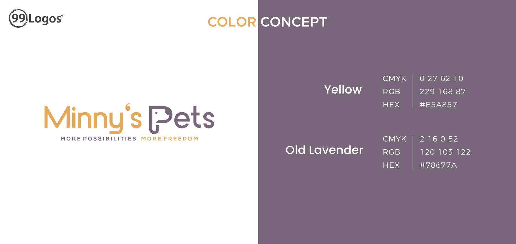 Minnys Pets, logo, color, concept