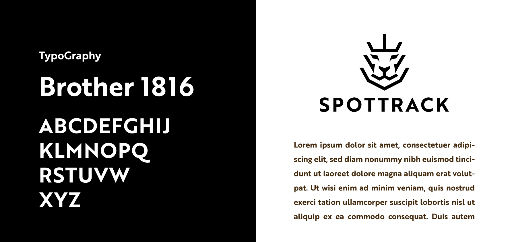 Spottrack, logo, font, Brother 1816