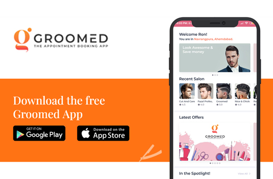 Groomed, salon, appointment, android, apple store, app